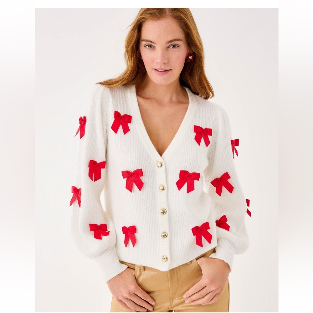 NWT Lilly Pulitzer zaire bow cardigan - Picture 1 of 2